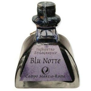 Rare Campo Marzio Roma Fountain Pen Ink Bottle Blu With Box